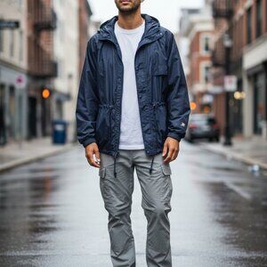 Helly Hansen Vintage Navy Windbreaker Jacket - Size M